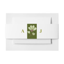 Cintas Para Invitaciones Invitación a la boda floral de monograma verde sim