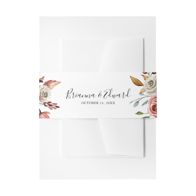 Cintas Para Invitaciones Invitación a la boda floral elegante de primavera (Anverso Ejemplo)