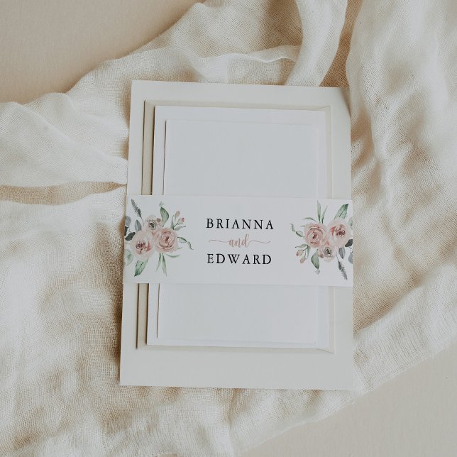 Cintas Para Invitaciones Invitación a la boda floral rosa rosa clásico (Subido por el creador)