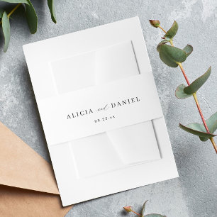 Cintas Para Invitaciones Invitación a la boda mínima en blanco y negro