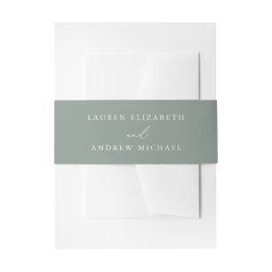 Cintas Para Invitaciones Invitación a la boda Minimalista verde y blanca sa