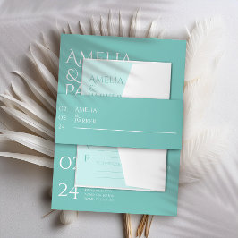 Cintas Para Invitaciones Invitación a la boda verde minimalista