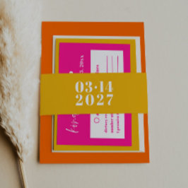 Cintas Para Invitaciones Invitación a la Boda Vibrante Amarilla Moderna