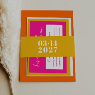 Cintas Para Invitaciones Invitación a la Boda Vibrante Amarilla Moderna