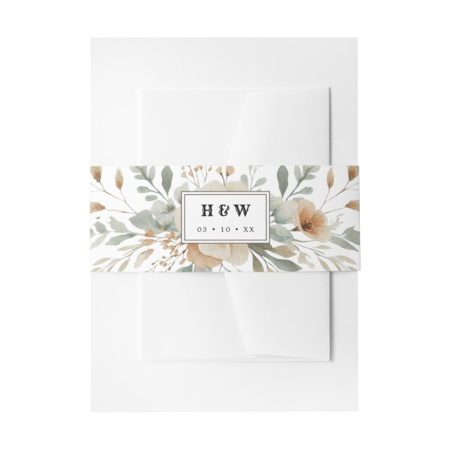 Cintas Para Invitaciones Invitación a una boda floral en el país occidental (Anverso Ejemplo)