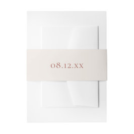 Cintas Para Invitaciones Invitación Boda simple crema y terracota