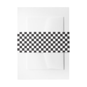 Cintas Para Invitaciones Invitación con patrón de cuadros en blanco y negro