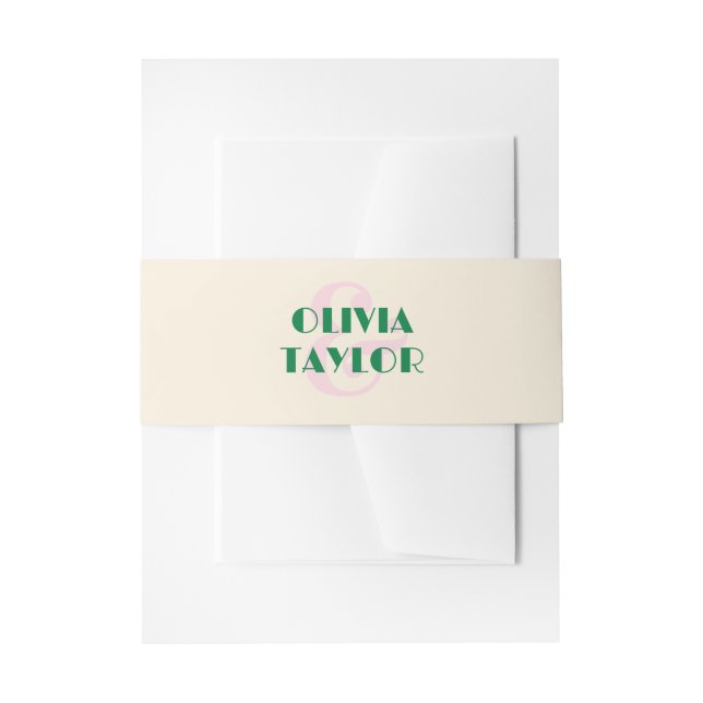 Cintas Para Invitaciones Invitación de boda a rayas retro moderna (Anverso Ejemplo)