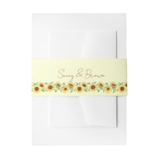 Cintas Para Invitaciones Invitación de boda amarilla rústica de girasol