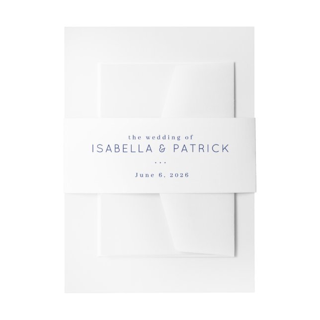 Cintas Para Invitaciones Invitación de Boda Azul Elegante (Anverso Ejemplo)