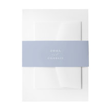 invitación de boda azul polvoriento suave boho ban