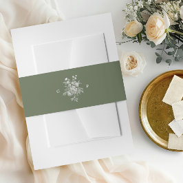 Cintas Para Invitaciones Invitación de Boda Clásica de Monograma Verde Salv