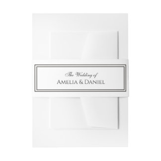 Cintas Para Invitaciones Invitación de boda clásica en blanco y negro con b