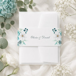 Cintas Para Invitaciones Invitación de boda con banda de vientre de flor si