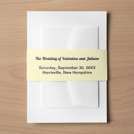 Cintas Para Invitaciones Invitación de boda con banda ventral de texto en p