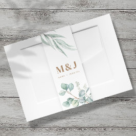 Cintas Para Invitaciones Invitación de boda con eucalipto Banda ventral -Re