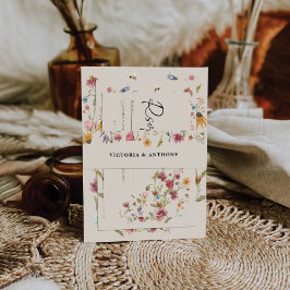 Cintas Para Invitaciones Invitación de boda con flores silvestres boho band