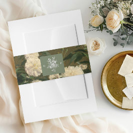 Cintas Para Invitaciones Invitación de boda con monograma verde salvia y ro