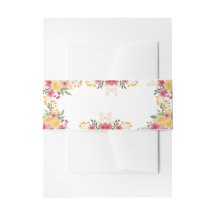 Invitación de boda con nombre doble y flores elega