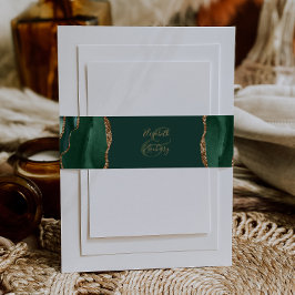 Cintas Para Invitaciones Invitación de boda de ágata verde esmeralda elegan
