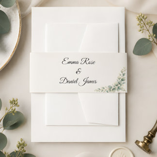 Cintas Para Invitaciones Invitación de boda de lujo con vegetación de eucal