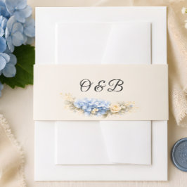 Cintas Para Invitaciones Invitación de boda de lujo de hortensia azul polvo