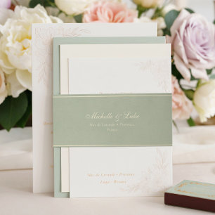 Cintas Para Invitaciones Invitación de boda elegante de terciopelo verde sa