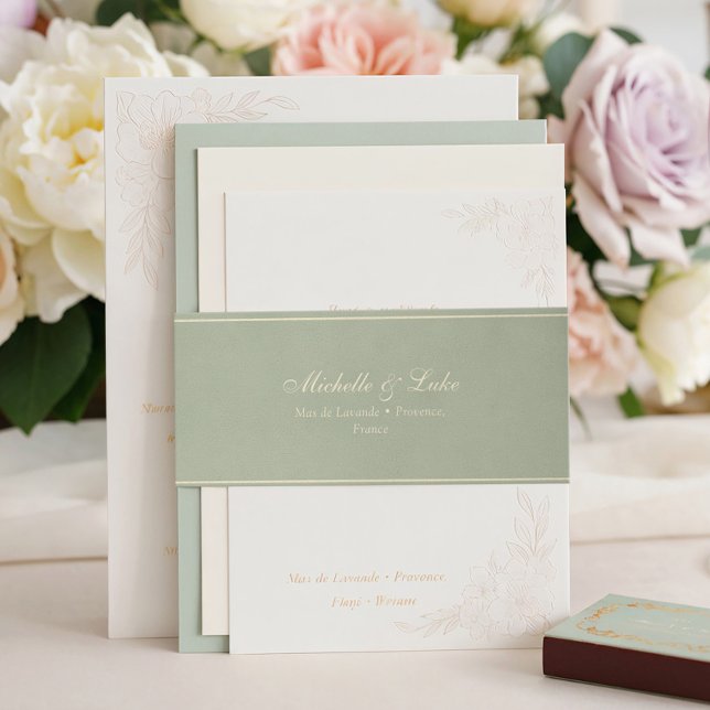 Cintas Para Invitaciones Invitación de boda elegante de terciopelo verde sa (Subido por el creador)