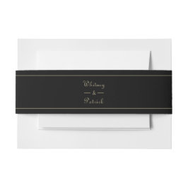 Cintas Para Invitaciones Invitación de boda en negro y dorado con letra ele