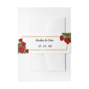 Cintas Para Invitaciones Invitación de boda española estética de flores roj