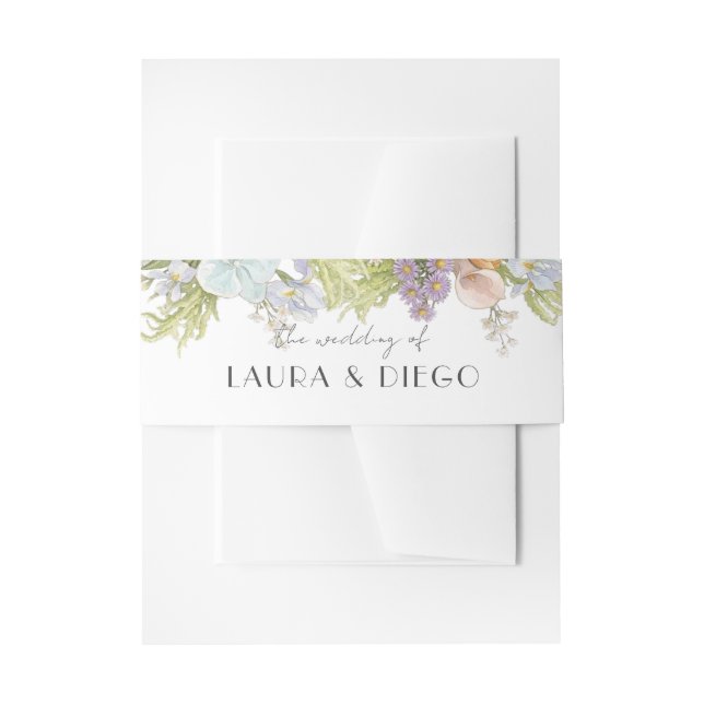 Cintas Para Invitaciones Invitación de boda floral (Anverso Ejemplo)