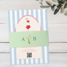 Invitación de boda floral botánica tropical