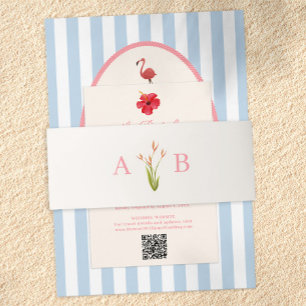 Cintas Para Invitaciones Invitación de Boda Floral Botánica Tropical