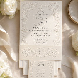 Cintas Para Invitaciones Invitación de boda floral heredada
