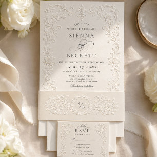 Cintas Para Invitaciones Invitación de boda floral heredada