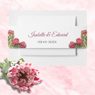 Cintas Para Invitaciones Invitación de boda floral protea botánica Invitat
