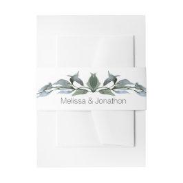 Cintas Para Invitaciones Invitación de boda floral verde plateada salvia Be