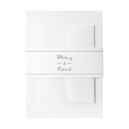 Cintas Para Invitaciones Invitación de boda formal elegante en azul marino 