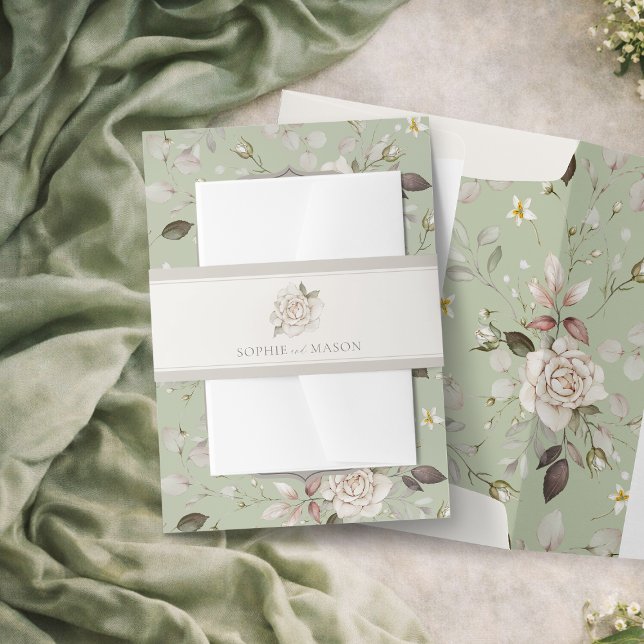 Cintas Para Invitaciones Invitación de Boda Greige Rose (Subido por el creador)