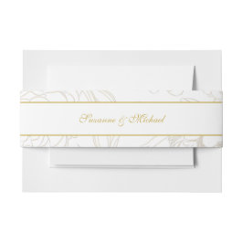 Cintas Para Invitaciones Invitación de boda llamada Chic White Gold