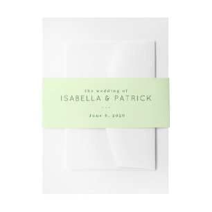 Cintas Para Invitaciones Invitación de boda minimalista en verde pastel