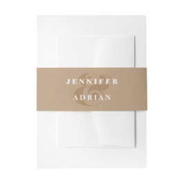 Cintas Para Invitaciones Invitación de boda moderna beige pálido barriga