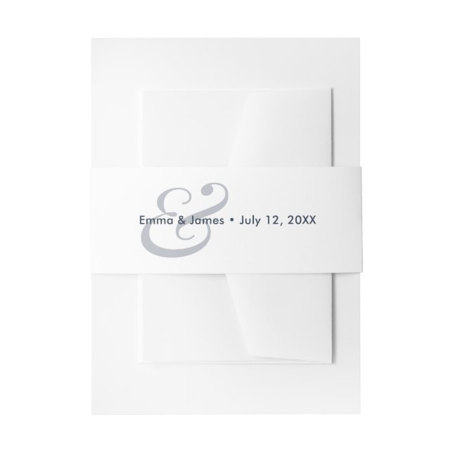 Cintas Para Invitaciones Invitación de boda Navy Ampersand |  (Anverso Ejemplo)