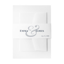 Cintas Para Invitaciones Invitación de boda Navy Nombres y Monograma | 