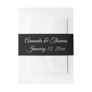 Cintas Para Invitaciones Invitación de boda personalizada en banda blanco y