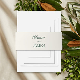 Cintas Para Invitaciones Invitación de boda tradicional verde clásica