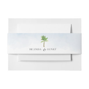 Cintas Para Invitaciones Invitación de casamiento de la playa de Palm Tree
