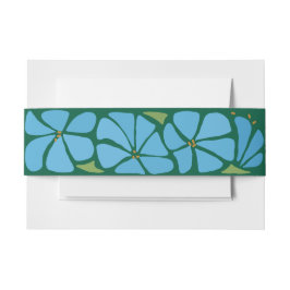 Cintas Para Invitaciones Invitación de casamiento de patrón de flor azul Gr