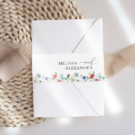 Cintas Para Invitaciones Invitación de jardín boho de flores silvestres ban