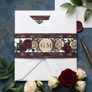 Cintas Para Invitaciones Invitación de vidrio emplomado con monograma de co